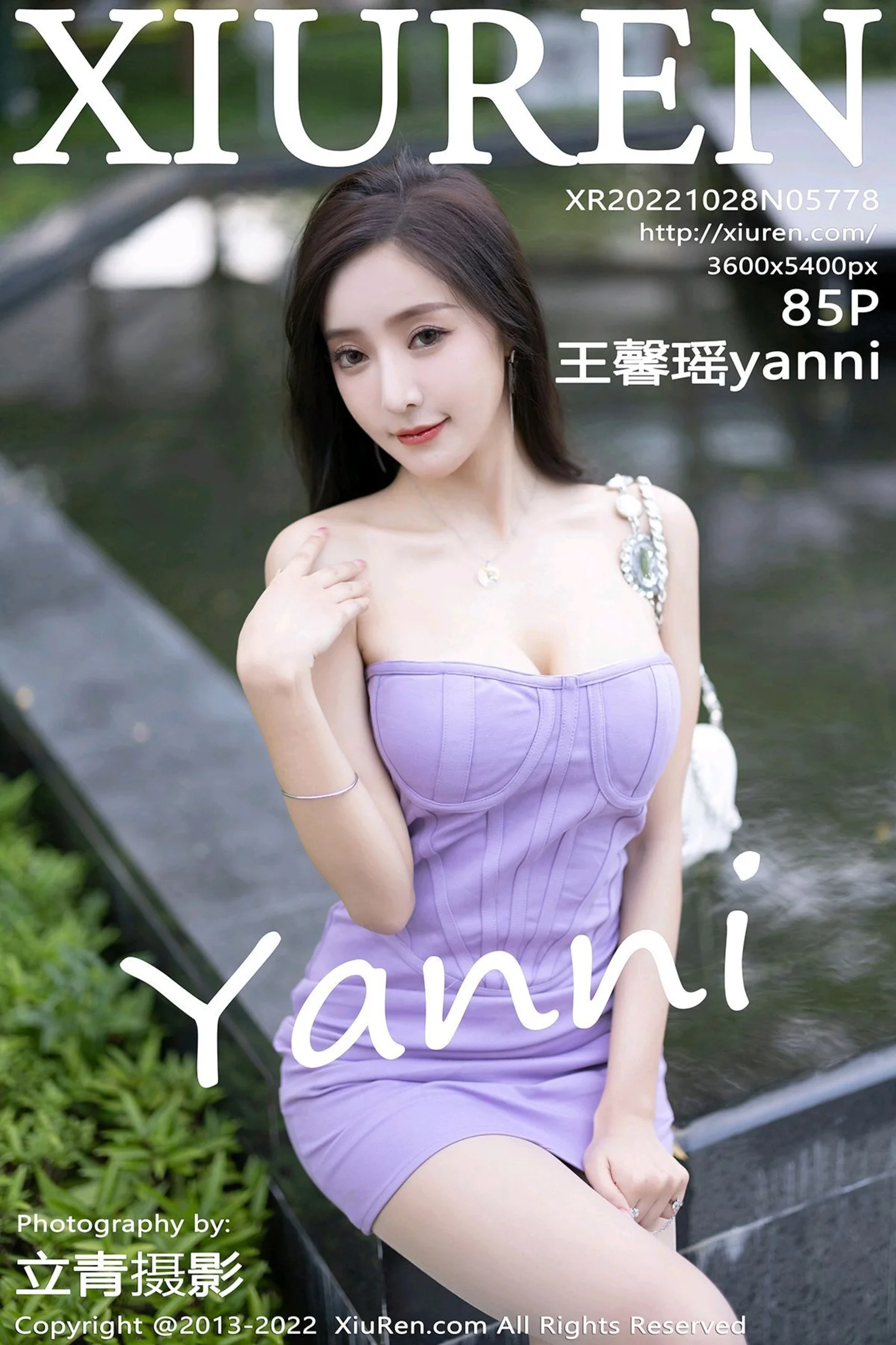 [XiuRen秀人网]No.5778_女神王馨瑶yanni脱紫色低胸连衣短裙露蕾丝内衣撩人诱惑写真85P-秀人网 - XiuRen.Space